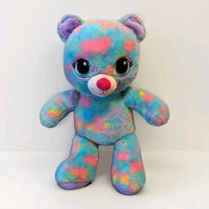 Build-A-Bear Workshop Rainbow Swirl Tie-Dye Bear Plush 16” Multicolor Pastel BAB